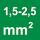 Номинальное сечение 1,5-2,5 мм²