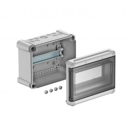 Distribution box, 9 division units, empty, polycarbonate