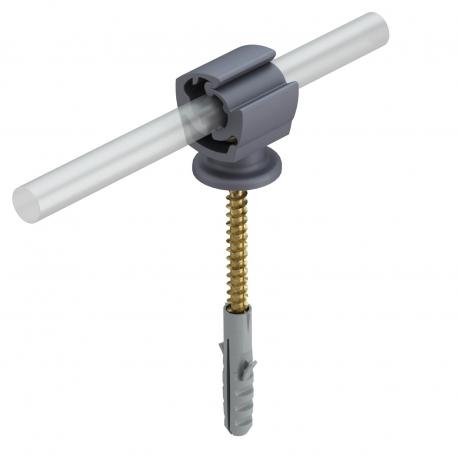 Cable bracket Rd 8−10 mm with pre-mounted wood screw