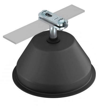 Roof cable holder for flat roofs, with raised cable bracket