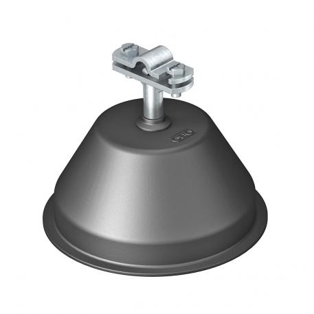Roof conductor holder for flat roofs, with raised cable bracket