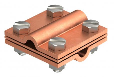 Cross-connector with intermediate plate for Rd 8−10 mm Cu Rd 8-10 | 