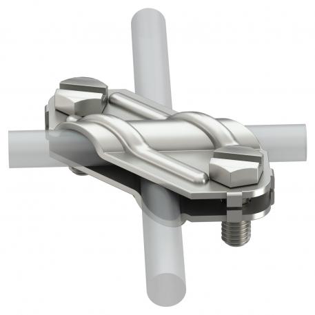 Cross-connector for flat conductors and round conductors stainless steel