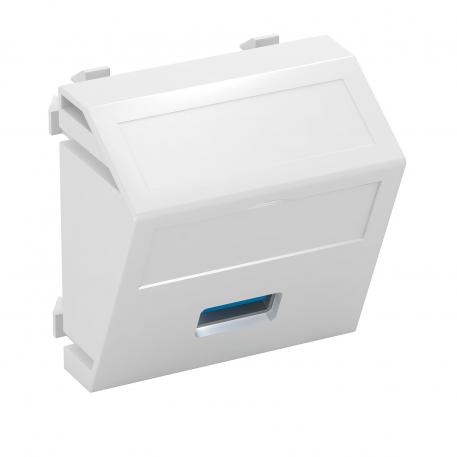 Мультимедийная розетка с разъемом USB 3.0, ширина 1 модуль, с наклонным выводом, с винтовым зажимом