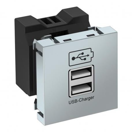 Розетка USB алюминиевый лак