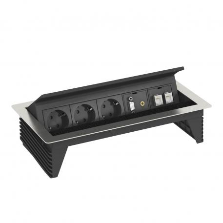 Deskbox DBK, 3 sockets, VGA, mini jack, 2x RJ45 Cat. 6