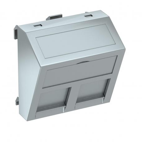 Корпус компьютерной розетки С, ширина 1 модуль, с наклонным выводом да | алюминиевый лак