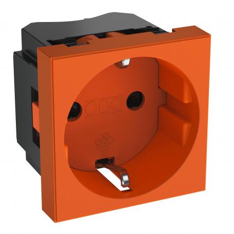 0° socket, protective contact, single 1 | одинарная 0° | оранжевый; RAL 2004