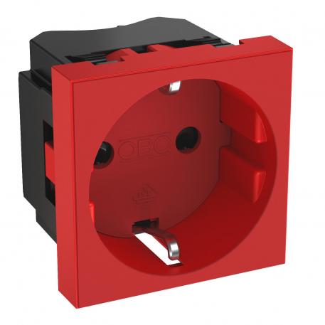 0° socket, protective contact, single 1 | одинарная 0° | красный; RAL 3001