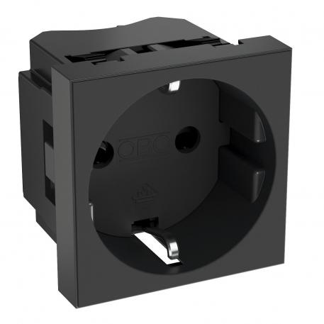 0° socket, protective contact, single 1 | одинарная 0° | цвет: черный; RAL 7021