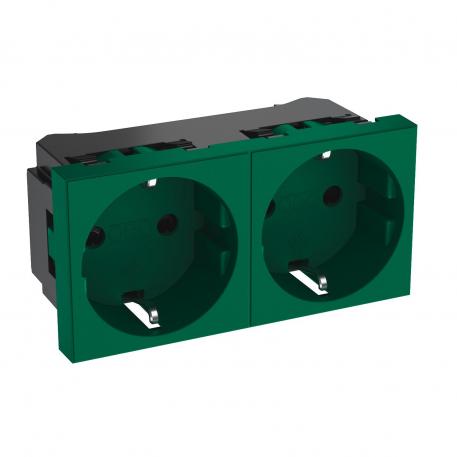 0° socket, protective contact, double 2 | Double 0° | Mint green; RAL 6029