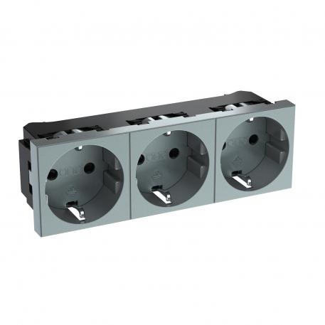 0° socket, protective contact, triple 3 | тройная 0° | алюминиевый лак