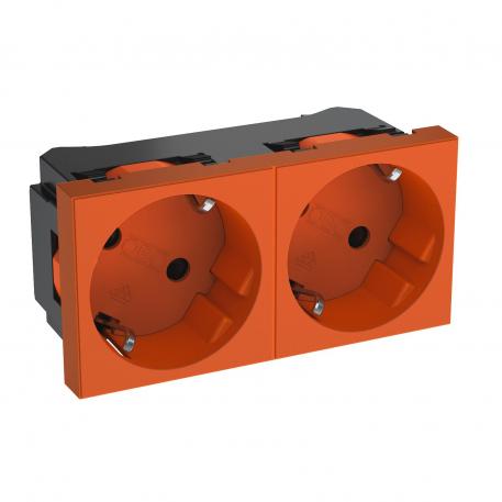 33° socket, protective contact, double 2 | двойная 33° | оранжевый; RAL 2004