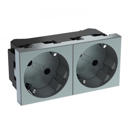 33° socket, protective contact, double 2 | двойная 33° | алюминиевый лак