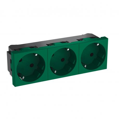 33° socket, protective contact, triple 3 | Triple 33° | Mint green; RAL 6029