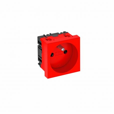 0° socket, with earthing pin, single 1 | Single 0° | Signal red; RAL 3001