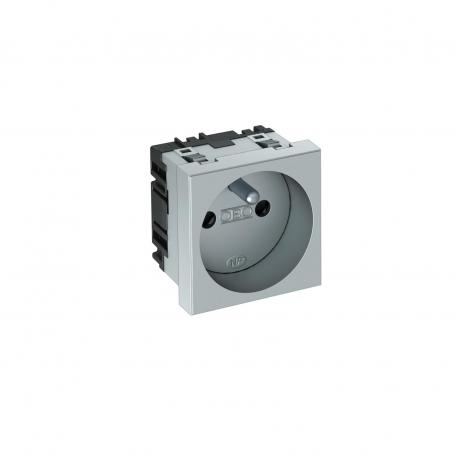0° socket, with earthing pin, single 1 | Single 0° | Aluminium painted