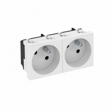 33° socket, with earthing pin, double