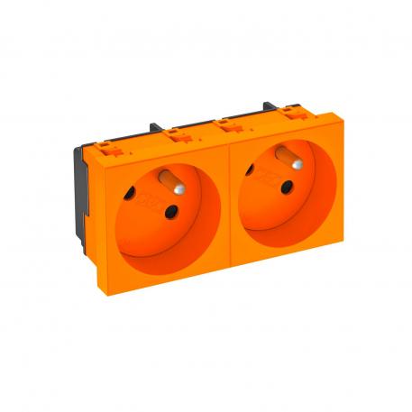 33° socket, with earthing pin, double 2 | Double 33° | Pure orange; RAL 2004