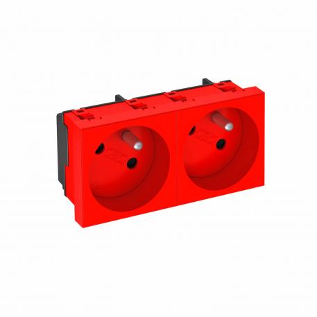 33° socket, with earthing pin, double 2 | Double 33° | Signal red; RAL 3001