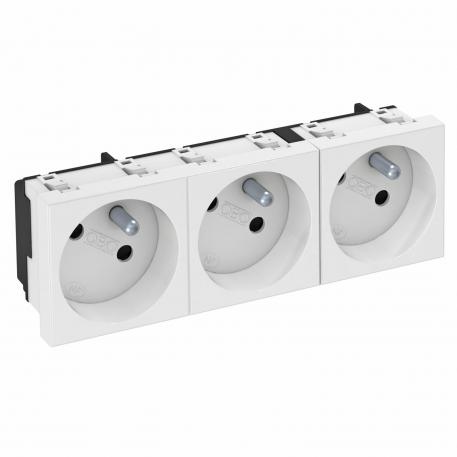 33° socket, with earthing pin, triple