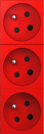33° socket, with earthing pin, encoded version, triple 3 | Triple 33° | Signal red; RAL 3001