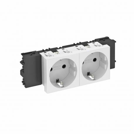 Розетка 0° Modul45 Connect с заземляющим контактом, двойная