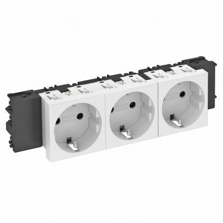Розетка 0° с Modul45 Connect c заземляющим контактом, тройная