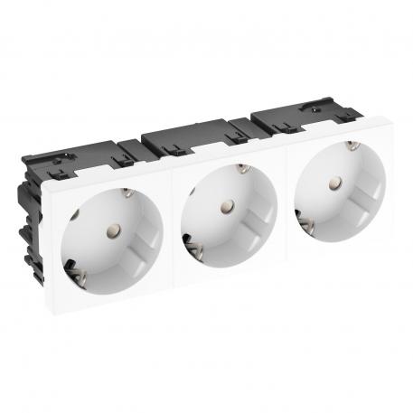 Розетка 33°, Modul45Connect, с заземляющим  контактом, тройная 3 | тройная 33° | белоснежный; RAL 9010