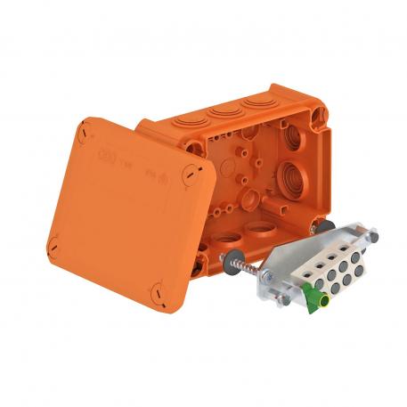 FireBox T100ED with plug-in seal and internal fastening 136x102x57 | 10 | IP66 | Pastel orange; RAL 2003