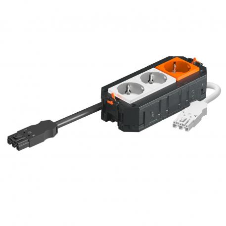 UTC3 W с 2+1 розетками с заземляющим контактом, белого и оранжевого цвета