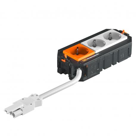 Укомплектованная монтажная коробка UTC3 с розетками с защитным контактом 2+1