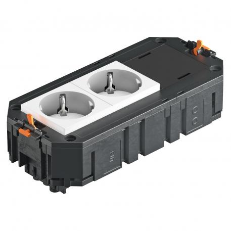 Укомплектованная монтажная коробка UTC3 с 2 розетками с защитным контактом