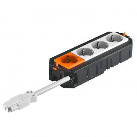 Укомплектованная монтажная коробка UTC4 с розетками с заземляющим контактом 3+1