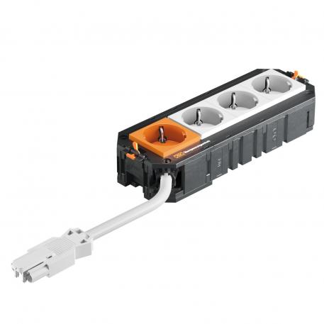 Укомплектованная монтажная коробка UTC4 с розетками с заземляющим контактом 3+1 с защитой от перенапряжений