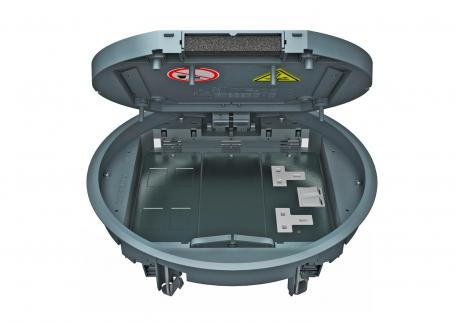 Электромонтажный лючок GESR9, с фиксаторами 5 | R9 | серый RAL 7011