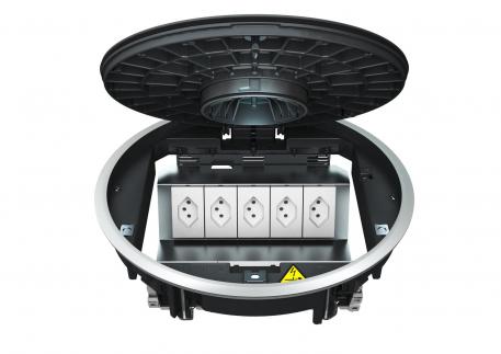 Лючок GRAF9 универсальный, со структурной крышкой  | R9 | черный графит; RAL 9011