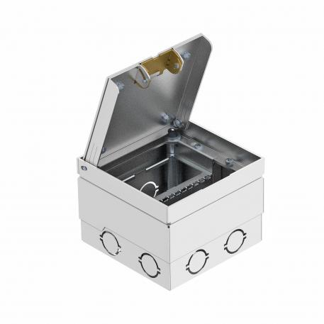 UDHOME2 floor socket, with stainless steel lid, freely equippable 