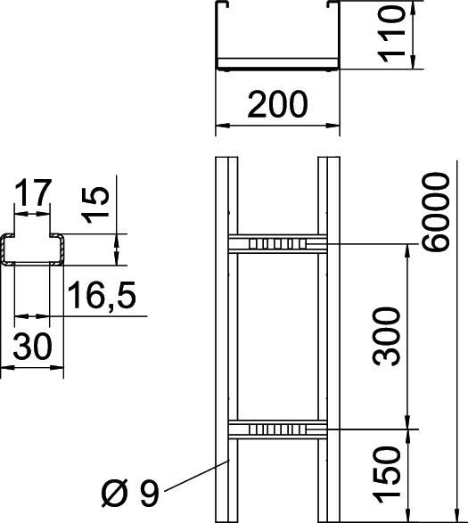 Кабельный лоток лестничного типа для больших расстояний WKLG 110 A2 ...